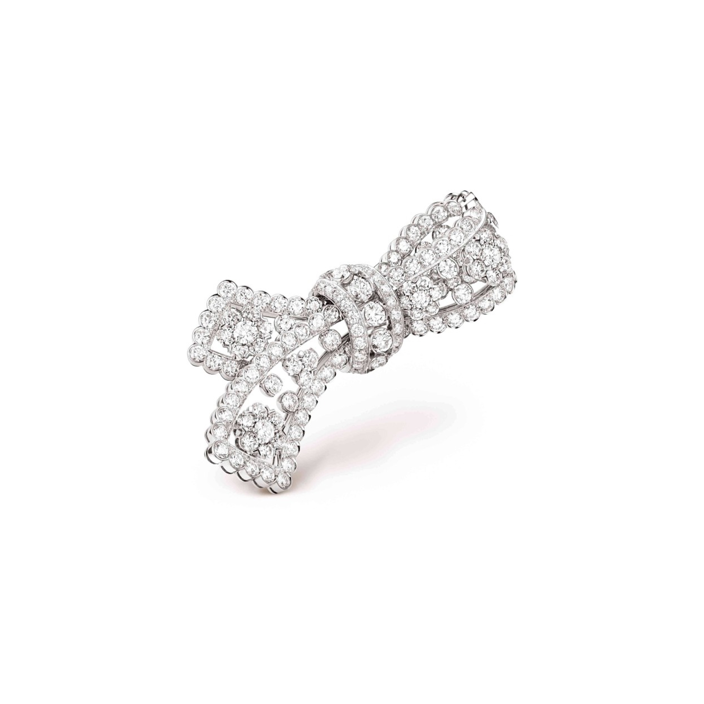VAN CLEEF ARPELS SNOWFLAKE NOEUD CLIP - PLATINUM, DIAMOND VCARP39700 VAN CLEEF ARPELS SNOWFLAKE NOEUD CLIP - PLATINUM, DIAMOND VCARP39700